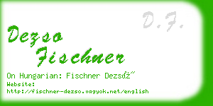 dezso fischner business card